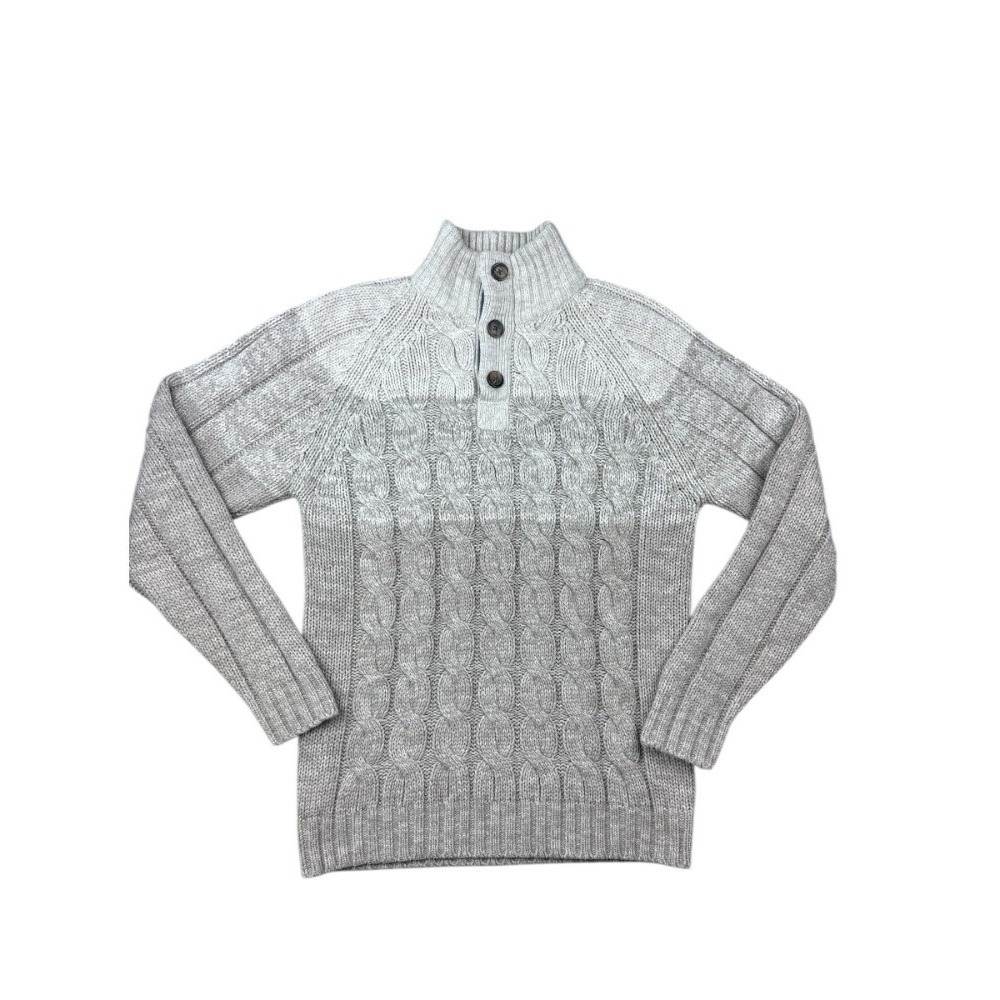 Weatherproof Vintage Men's Sweater Medium M Ombre Cable Knit‎ Quarter Button Tan